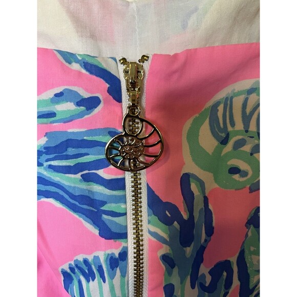 Lily Pulitzer Pink Blue Shell Sleeveless Sweetheart Mini Dress Size 2 - Picture 5 of 11